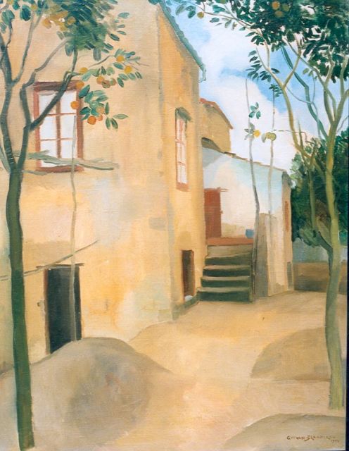 Blaaderen G.W. van | Huis in Italië, olieverf op doek 80,4 x 64,2 cm, gesigneerd r.o. en gedateerd 1924